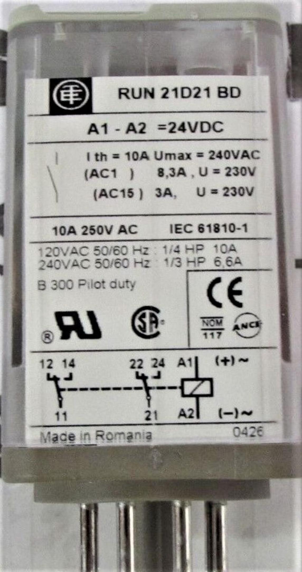 RELE 2 INVERSOR DC // RUN21D21BD- 24VDC